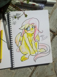 Size: 1920x2560 | Tagged: safe, artist:arainmorn, fluttershy, g4, female, solo, traditional art