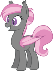 Size: 2035x2753 | Tagged: safe, artist:duskthebatpack, oc, oc only, oc:shake away, bat pony, pony, cute, female, grin, high res, mare, simple background, smiling, solo, squee, transparent background, vector