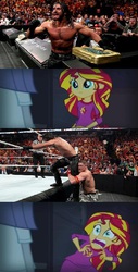 Size: 387x763 | Tagged: safe, sunset shimmer, equestria girls, g4, my little pony equestria girls: rainbow rocks, exploitable meme, john cena, meme, seth rollins, sunset screamer, wwe