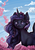 Size: 700x1000 | Tagged: safe, artist:temary03, princess luna, g4, day, female, flower, flower blossom, flower in hair, portrait, sky, solo