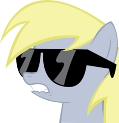 Size: 877x907 | Tagged: safe, artist:the-crusius, derpy hooves, pegasus, pony, g4, bust, dat ass, female, mare, meme, solo, sunglasses