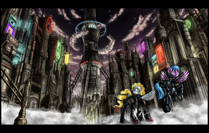 727724 armor art deco artist nukechaser city cityscape cyberpunk enclave fallout equestria fallout equestria storm chasers firefly grand pegasus enclave hurricane oc oc only pegasus pony powered exoskeleton safe stealth suit 727724 armor art deco artist