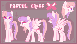 Size: 1024x584 | Tagged: safe, artist:chokico, oc, oc only, oc:pastel cross, pegasus, pony, female, mare, reference sheet, solo