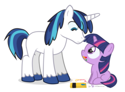 Size: 1080x800 | Tagged: safe, artist:dm29, shining armor, twilight sparkle, g4, blank flank, colt, crayon, cute, duo, female, filly, filly twilight sparkle, julian yeo is trying to murder us, simple background, transparent background, twiabetes, twily, younger