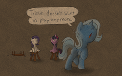 Size: 1280x804 | Tagged: safe, artist:fritzybeat, rarity, trixie, twilight sparkle, pony, unicorn, g4, askfillytrixie, board game, female, mare, monopoly, rage quit, table flip