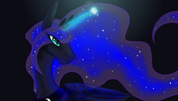 Size: 1440x818 | Tagged: safe, artist:alice-the-dragon, princess luna, g4, female, magic, simple background, solo