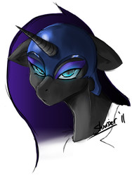 Size: 600x800 | Tagged: safe, artist:shnider, nightmare moon, g4, artifact, female, portrait, solo