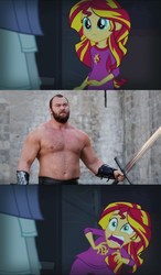 Size: 764x1312 | Tagged: safe, sunset shimmer, equestria girls, g4, my little pony equestria girls: rainbow rocks, exploitable meme, game of thrones, gregor clegane, meme, sunset screamer, the mountain, this will end in tears, this will end in tears and/or death