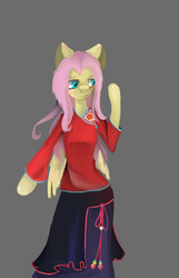 Size: 400x622 | Tagged: safe, artist:ctdbwill, fluttershy, semi-anthro, g4, clothes, female, solo