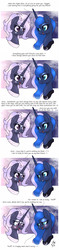 Size: 950x4000 | Tagged: safe, artist:joakaha, princess luna, oc, oc:night glow, g4, blushing, canon x oc, comic, crying, dialogue, female, lesbian