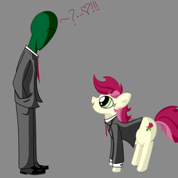 Size: 4000x4000 | Tagged: dead source, safe, artist:cylosis, roseluck, oc, oc:anon, g4, clothes, heart, simple background, suit