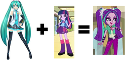 Size: 797x384 | Tagged: safe, artist:bronynel, aria blaze, equestria girls, g4, my little pony equestria girls: rainbow rocks, ariatsune miku, eqg promo pose set, fusion, hatsune miku, similarities, vocaloid