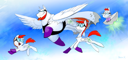 Size: 1300x608 | Tagged: safe, artist:riafire, pegasus, pony, dexter, dexter's laboratory, ego trip, ponified