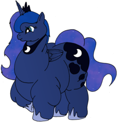 Size: 1560x1625 | Tagged: safe, artist:fatponysketches, princess luna, alicorn, belly, color, fat, female, morbidly obese, obese, princess moonpig, rolls, solo