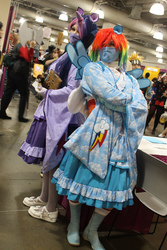 Size: 1365x2048 | Tagged: safe, rainbow dash, twilight sparkle, human, g4, cosplay, irl, irl human, photo