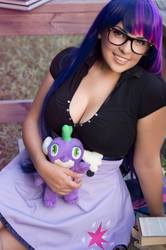 Size: 1361x2048 | Tagged: safe, artist:mariedoll, twilight sparkle, human, g4, cleavage, cosplay, female, irl, irl human, photo