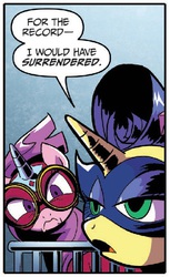 Size: 380x621 | Tagged: safe, radiance, g4, spoiler:comic, spoiler:comicannual2014, faic, masked matter-horn costume, power ponies