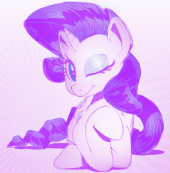 Size: 275x279 | Tagged: safe, artist:sunibee, rarity, g4, female, solo, wink