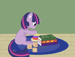 Size: 3200x2400 | Tagged: safe, artist:twalot, twilight sparkle, g4, blank flank, blocks, female, filly, high res, solo