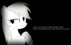 Size: 1701x1080 | Tagged: safe, artist:hunter1337, oc, oc only, oc:aryanne, pony, adolf hitler, bipedal, black and white, blonde, desktop background, female, grayscale, implied genocide, looking away, monochrome, motivation, motivational poster, naughty, poster, quote, reason and emotion, smirk, solo, text, wallpaper