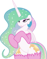 Size: 6000x7503 | Tagged: safe, artist:verard87, artist:zev, princess celestia, alicorn, pony, semi-anthro, g4, absurd resolution, bipedal, both cutie marks, child bearing hips, female, missing accessory, simple background, socks, solo, transparent background, wide hips