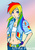 Size: 281x407 | Tagged: dead source, safe, artist:littlepirate, rainbow dash, human, g4, belt, clothes, female, humanized, jacket, midriff, solo, sports bra