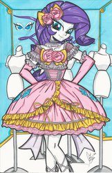 Size: 1024x1582 | Tagged: safe, artist:ponygoddess, part of a set, rarity, equestria girls, g4, clothes, dress, female, lolita fashion, mannequin, solo