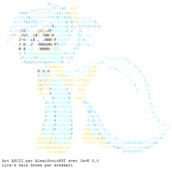 Size: 583x571 | Tagged: safe, artist:alexisonickst, lyra heartstrings, g4, ascii, clothes, dress, female, gala dress, simple background, solo, vector, white background