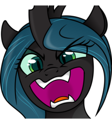 Size: 3000x3317 | Tagged: safe, artist:kp-shadowsquirrel, artist:spier17, queen chrysalis, changeling, changeling queen, g4, female, high res, portrait, simple background, solo, transparent background, vector