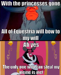 Size: 419x517 | Tagged: safe, lord tirek, tirac, g1, g4, everyone steals tirek's meme, exploitable meme, g1 to g4, generation leap, meme, meta, square crossover, tirek vs everyone meme