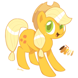 Size: 500x500 | Tagged: safe, artist:dinoderp, applejack, g4, female, happy, solo