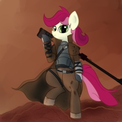 Size: 4000x4000 | Tagged: dead source, safe, artist:cylosis, roseluck, earth pony, pony, g4, fallout, fallout: new vegas, female, mare, ncr, ncr veteran ranger, solo