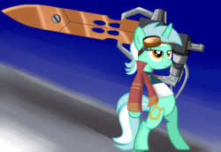 Size: 1456x1000 | Tagged: safe, artist:aj0joe, lyra heartstrings, pony, unicorn, g4, bipedal, female, generator rex, mare, solo