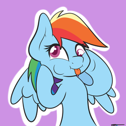 Size: 2000x2000 | Tagged: safe, artist:wiggabuysomeapples, rainbow dash, g4, derp, female, high res, silly, solo, tongue out
