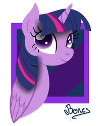 Size: 933x1200 | Tagged: safe, artist:nothin-but-my-bones, twilight sparkle, alicorn, pony, g4, female, mare, portrait, smiling, solo, twilight sparkle (alicorn)