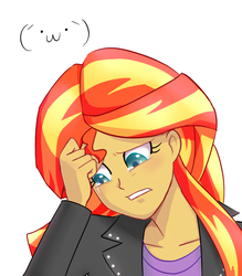 Size: 700x800 | Tagged: safe, artist:misochikin, sunset shimmer, equestria girls, g4, female, pixiv, solo