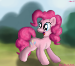 Size: 800x707 | Tagged: safe, artist:yoshiman1118, pinkie pie, g4, blurry, female, painting, solo