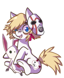 Size: 500x600 | Tagged: safe, artist:cocoffe, pony, rabbit, borderlands 2, mask, ponified, solo, tiny tina