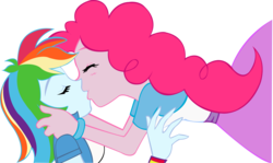 Size: 4000x2390 | Tagged: safe, artist:james-li, pinkie pie, rainbow dash, human, equestria girls, g4, duo, eyes closed, female, kiss on the lips, kissing, lesbian, ship:pinkiedash, shipping