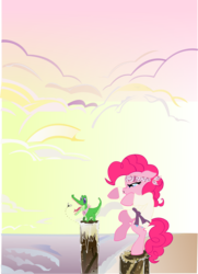 Size: 4336x6000 | Tagged: safe, artist:james-li, gummy, pinkie pie, fly, insect, g4, my little pony micro-series, duo, gi, gummy doesn't give a fuck, karate, karate kid