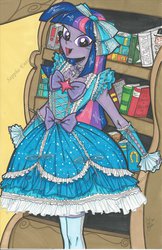 Size: 1024x1582 | Tagged: safe, artist:ponygoddess, part of a set, twilight sparkle, equestria girls, g4, clothes, dress, female, lolita fashion, solo