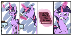 Size: 3000x1500 | Tagged: safe, artist:doggonepony, artist:estories, twilight sparkle, alicorn, pony, g4, book, exploitable meme, female, implied hippophagy, mare, meme, twilight sparkle (alicorn), twilight's lost book