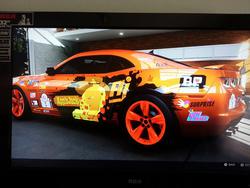 Size: 1024x768 | Tagged: safe, applejack, g4, car, chevrolet, chevrolet camaro, chevrolet camaro zl1, forza motorsport 5