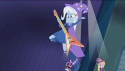 Size: 1280x722 | Tagged: safe, screencap, fuchsia blush, lavender lace, trixie, equestria girls, g4, my little pony equestria girls: rainbow rocks, background human, guitar, trixie and the illusions