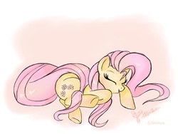 Size: 2048x1536 | Tagged: safe, artist:altohearts, fluttershy, g4, female, simple background, sleeping, solo