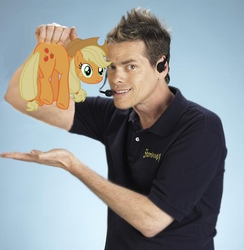 Size: 390x400 | Tagged: safe, edit, applejack, human, g4, irl, irl human, photo, shamwow, vince offer