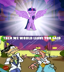 Size: 1280x1449 | Tagged: safe, edit, edited screencap, screencap, twilight sparkle, alicorn, pony, g4, magical mystery cure, drama, ed edd n eddy, edd, eddy (ed edd n eddy), female, hate art, mare, meme, tween a rock and an ed place, twilight sparkle (alicorn)