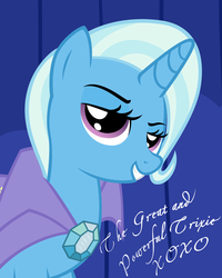 Size: 800x1000 | Tagged: safe, artist:moongazeponies, trixie, pony, unicorn, g4, female, mare, poster, solo