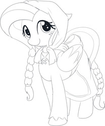 Size: 1024x1228 | Tagged: safe, artist:mcsadat, fluttershy, g4, female, grayscale, monochrome, simple background, solo