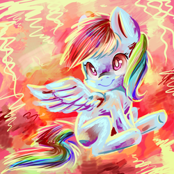 Size: 3300x3300 | Tagged: safe, artist:esurie, rainbow dash, g4, female, high res, smiling, solo